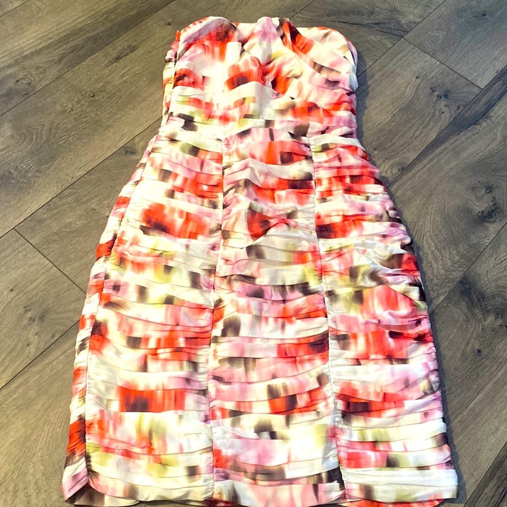 Strapless Floral Dress